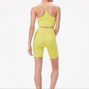 Outdoor voices flow bike shorts yellow green space dye sz M